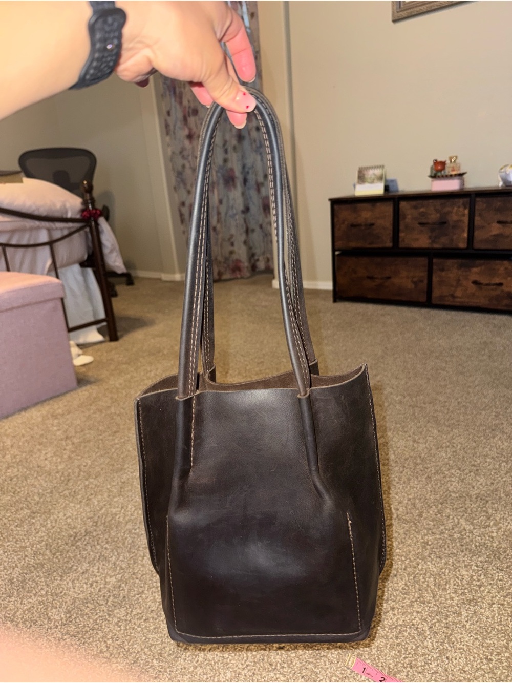 Old Town Leather Mini Tote in Chocolate